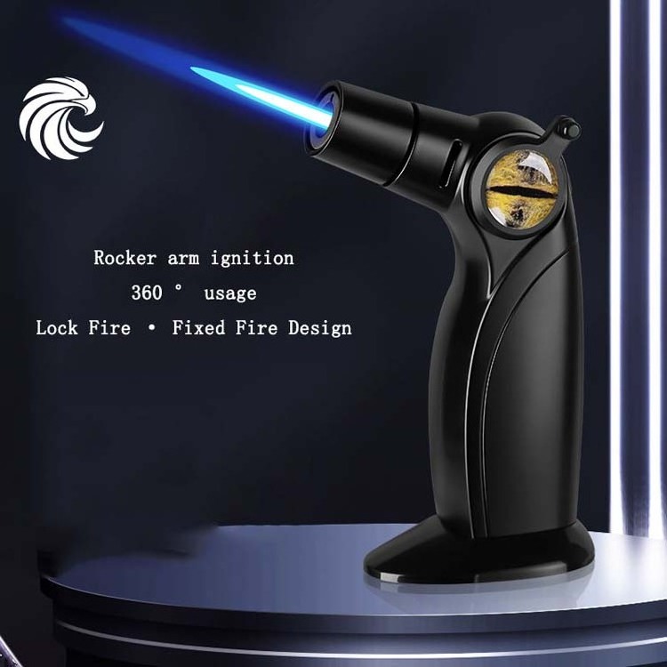 New Eagle Eye Single Flame Jet Lighter Customized Logo Butane Gas refillable Cigarette Windproof Torch Cigar Lighter