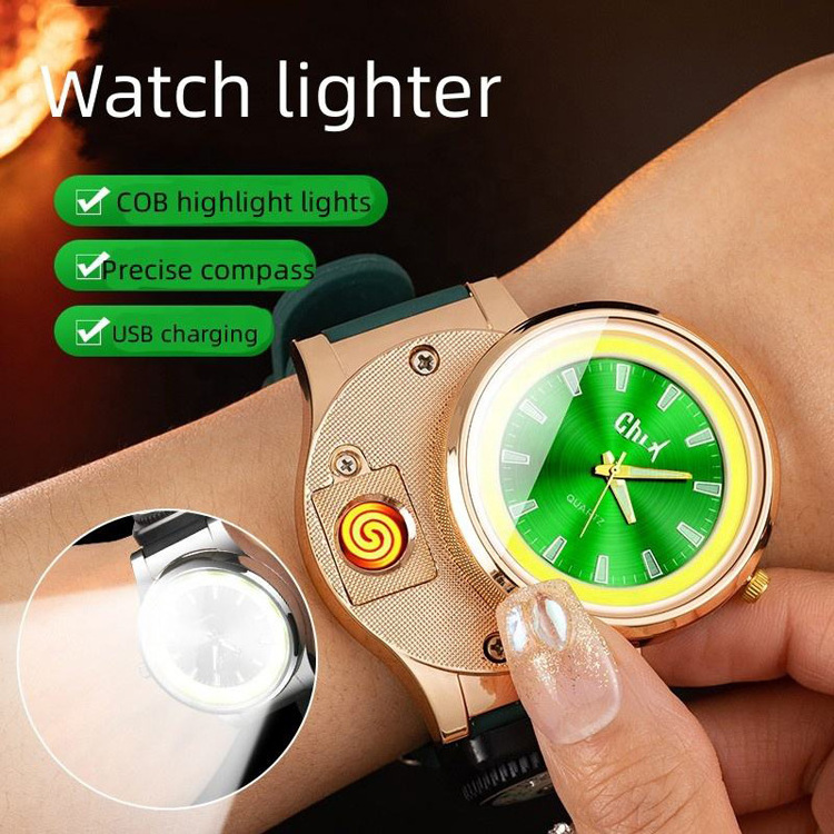 AIRO 2023 New Multifunction Watch Charging Lighter Outdoor Portable Compass Lighter USB Cigarette Electronic Lighter