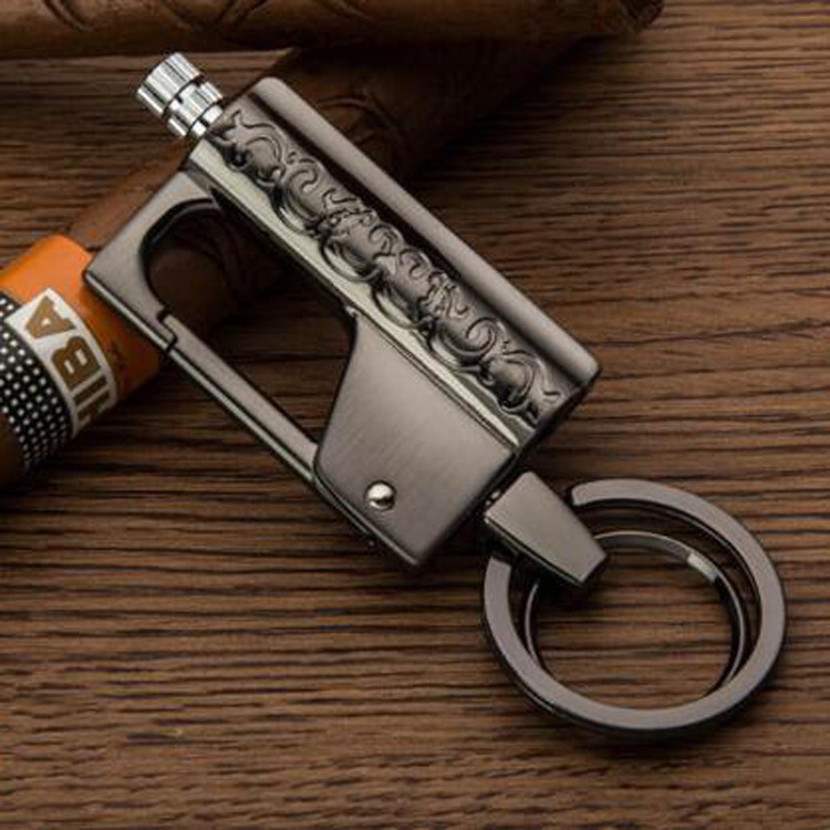 Multifunctional Metal Portable Hitter Keychain Oil Ten Thousand Matches Cigarette Lighter