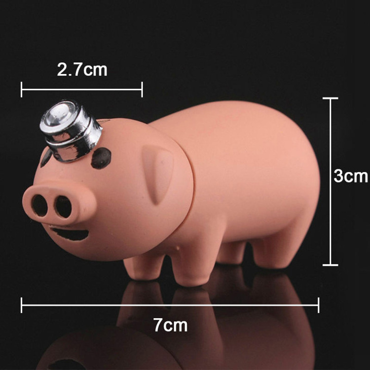 Creative Lighter Mini Pig Double Torch Butane Gas Cigarette Lighter Outdoor BBQ Ignition Tool No Fuel