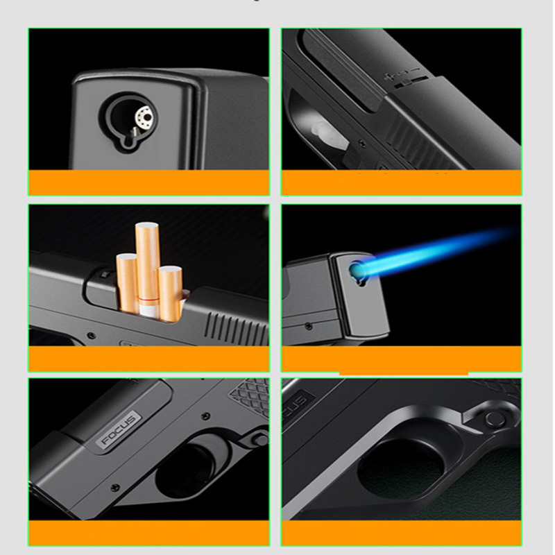 Fashion Gun Gas Lighter Magazine Cigarette Case Lighter Multi-function Thick, Medium and Fine Three-in-one Cigarette Case