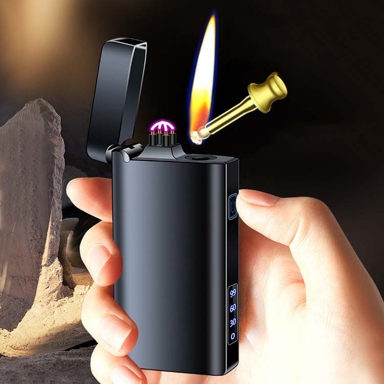 Creative kerosene charging all-in-one match or double arc oil electric double lighter