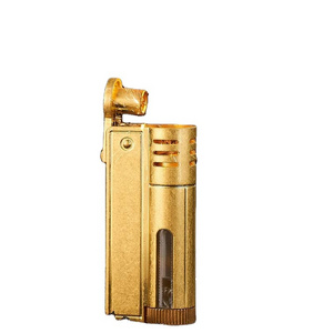 New Vintage oil lighter one key ignition transparent gas box cigarette kerosene lighter