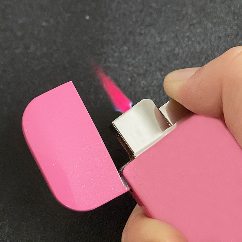 2023 Creative Pink Hello Kitty Lighter Windproof Pink Flame Cute Lighter for Girls Gift Wholesale