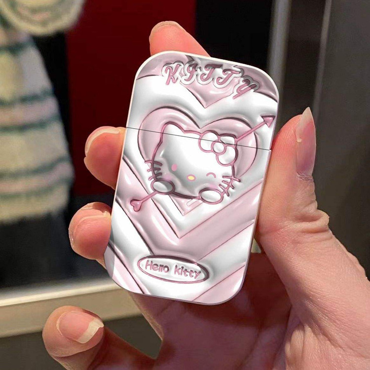 AIRO New cute creative windproof gas lighter hello kitty pink flame lighter kuromi lighter custom logo