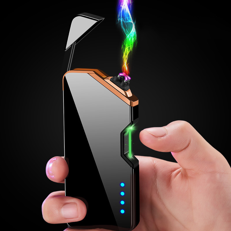 Creative Double ARC Electric Lighters USB charging battery indicator Infrared sensor portable cigarette lighter