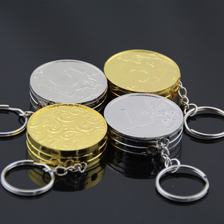 2023 Mini Coin Fashion Novelty Lighters & Smoking Accessories Metal Fire Keychain Gas Classic Lighter