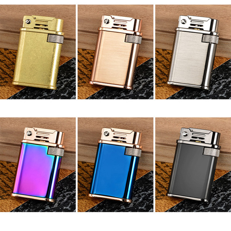 2023 New Automatic ejection retro kerosene lighter grinding wheel ignition soft flame lighter