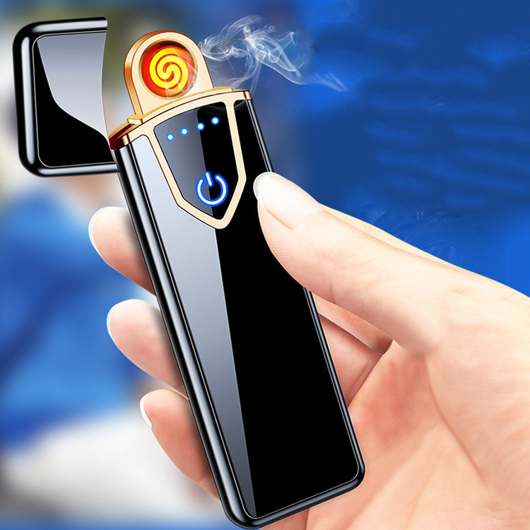 2023 Creative Metal Windproof Electronic Fingerprint Induction Cigarette Lighter mini lighter for cigarette