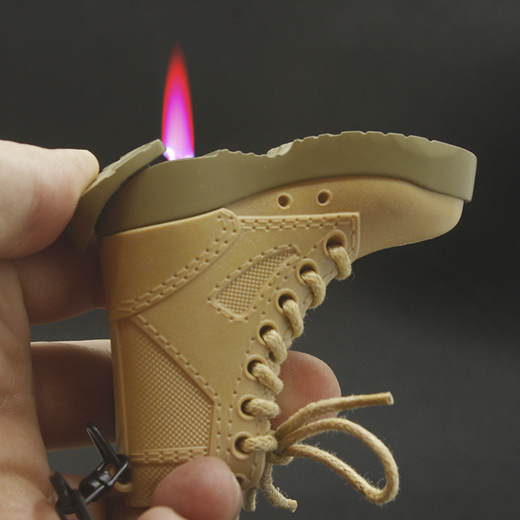 Creative Mini Boots model cigarette lighter refillable butane gas lighter Wholesale