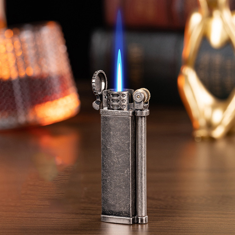 wholesale Grinding wheel Jet Torch Flint Gas Lighter Adjust Flame Size Windproof Refillable Butane Cigarette Lighter