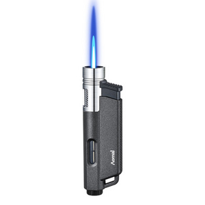 Creative Transparent Viewable Window Windproof Metal Lighter Small Portable Jet Blue Flame Lighter Welding Torch Lighter