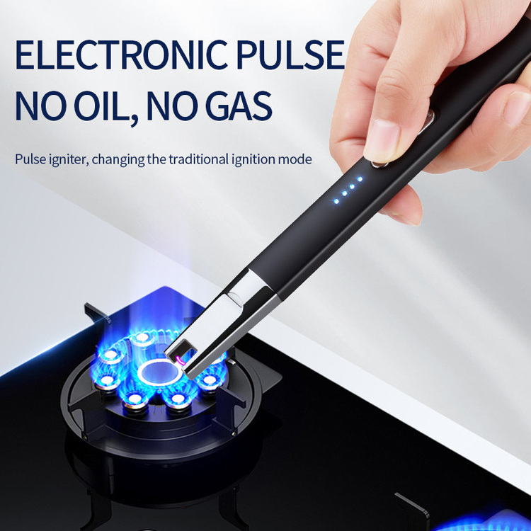 New Professional USB Plasma Electric Candle Lighter Long Metal Gas Candle Lighter