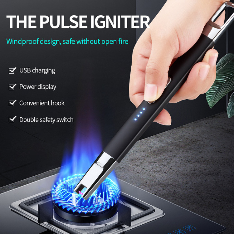 New Professional USB Plasma Electric Candle Lighter Long Metal Gas Candle Lighter