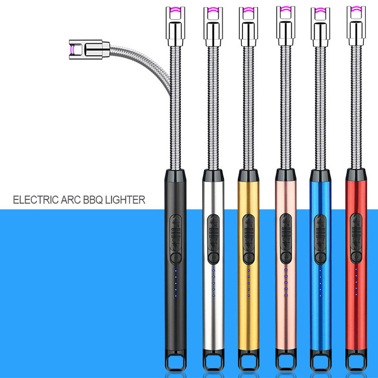 AIRO Wholesale Windproof  360 Rotation Usb Rechargeable Cigarette Long Kitchen Windproof Arc Plasma Lighters