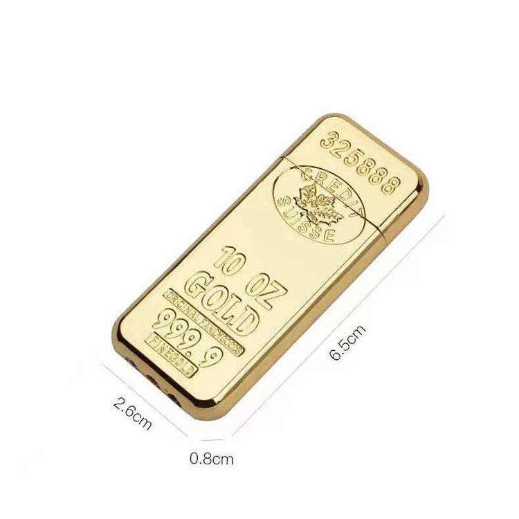 Top Sale Gold Bar Lighter Portable and Creative Flint Lighter with Butane Customizable Logo for Cigarette Use