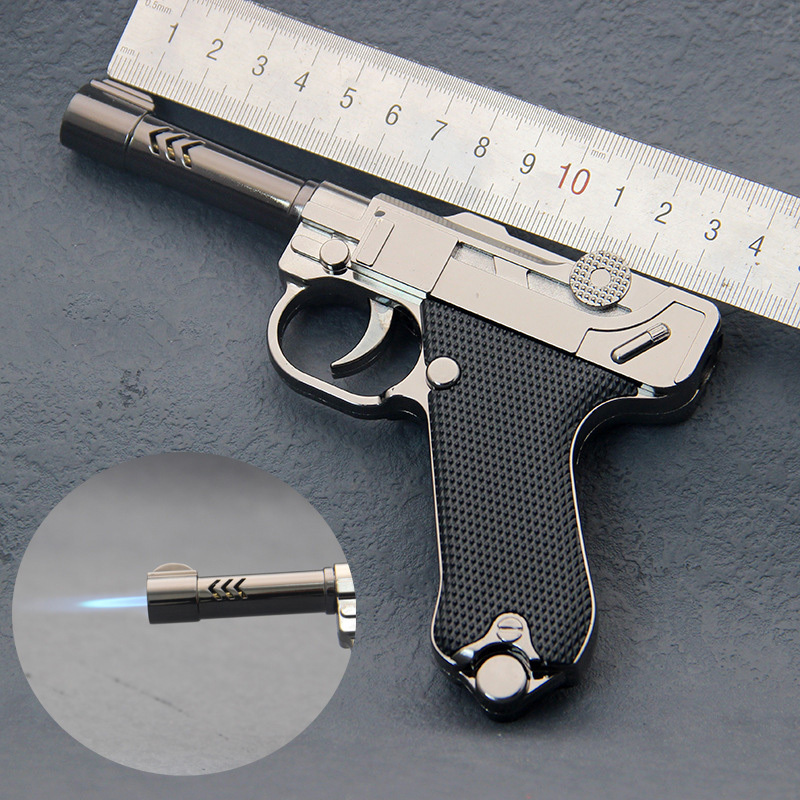 Creative cigar lighters gun shaped butane torch lighters toy models