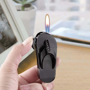 New gas lighter slippers display box butane refillable wholesale funny toy portable cigarette lighters