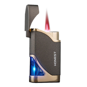 New windproof Cigarette luxury lighter metal blue flame lighter torch lighter for cigar