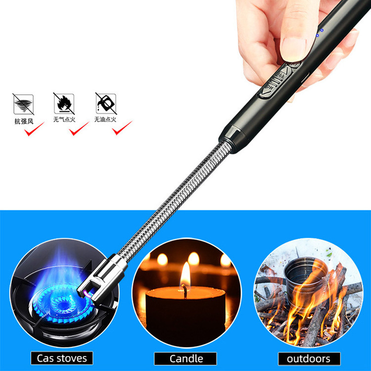 AIRO Wholesale Windproof  360 Rotation Usb Rechargeable Cigarette Long Kitchen Windproof Arc Plasma Lighters