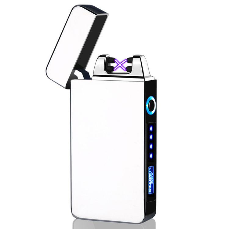 AIRO new Customize Logo Boyfriend Gift Double Arc Windproof Cigarette Lighter Portable Electricity Display Usb Charging Lighter