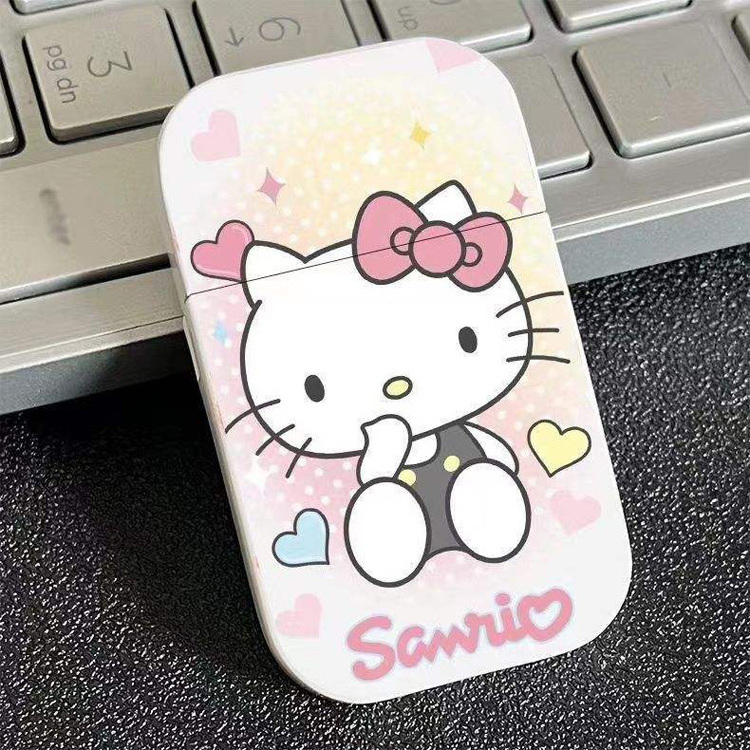 New Custom Lighter Hello Kitty Lighter Pink Flame Windproof Torch Lighter for Girlfriend