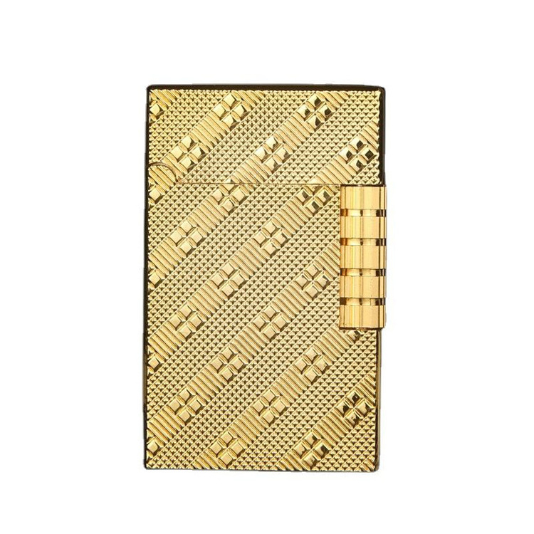 2023 High Quality oblique square lattice bright side grinding wheel metal fire cigarette lighter