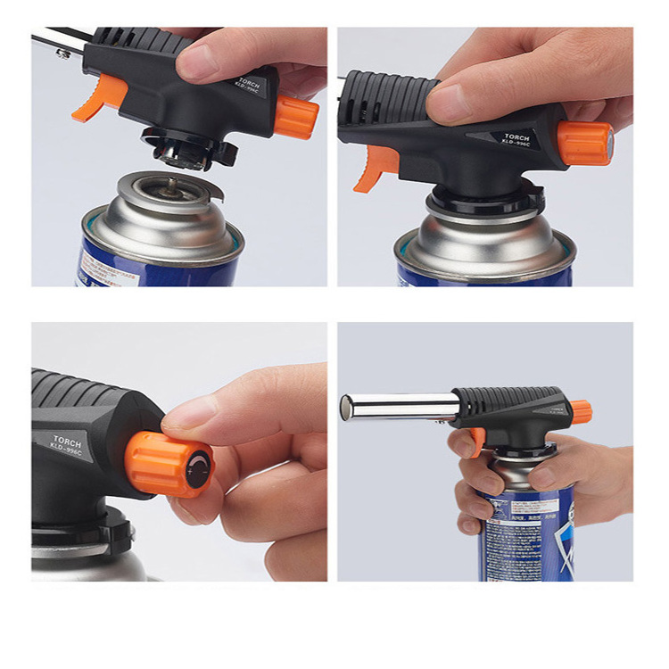 New Adjustable Flame Lighters Refillable Gun with Reverse Use,Kitchen Gas Lighter Parts,Jet Flame Gun Torch Lighter Head