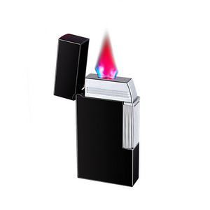 Creative Windproof Flat Mouth Flame Inflatable Lighter Transparent Visible Gas Lighter