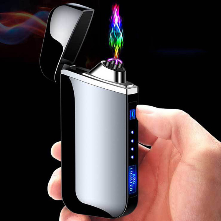 New Fast charging usb pulse lighter electric lighter custom logo double arc lighter for cigarette