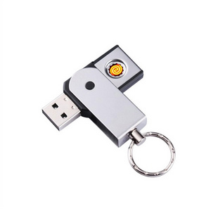 Ultra thin USB tungsten cigarette lighter Key chain Battery-free USB rechargeable lighter