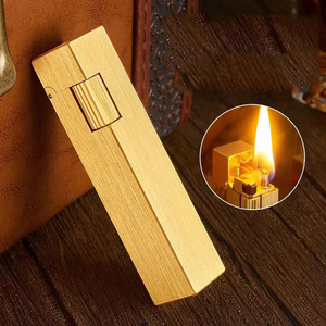 Wholesale Factory direct sales Round classic kerosene lighter flint stone portable brass oil lighters