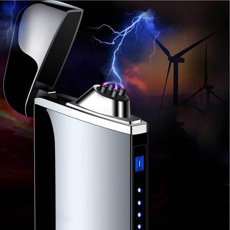 New Fast charging usb pulse lighter electric lighter custom logo double arc lighter for cigarette