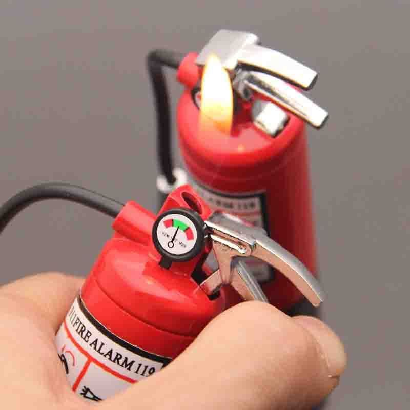 Creative open flame flashlight fire extinguisher lighter inflation novelty personalized shape lighter