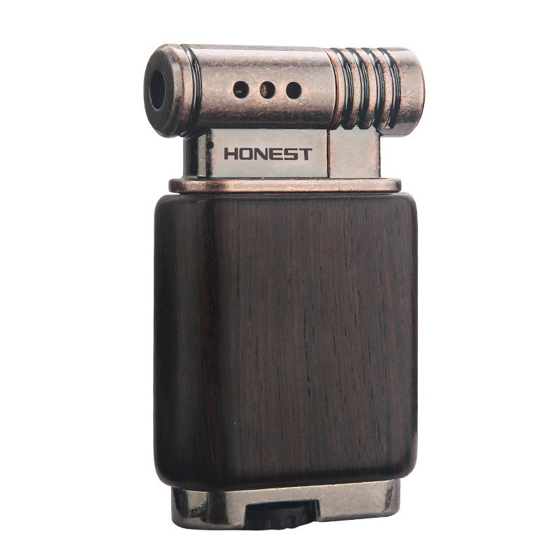 HONEST Sandalwood Gas Lighter Open Flame Metal Pipe Lighter