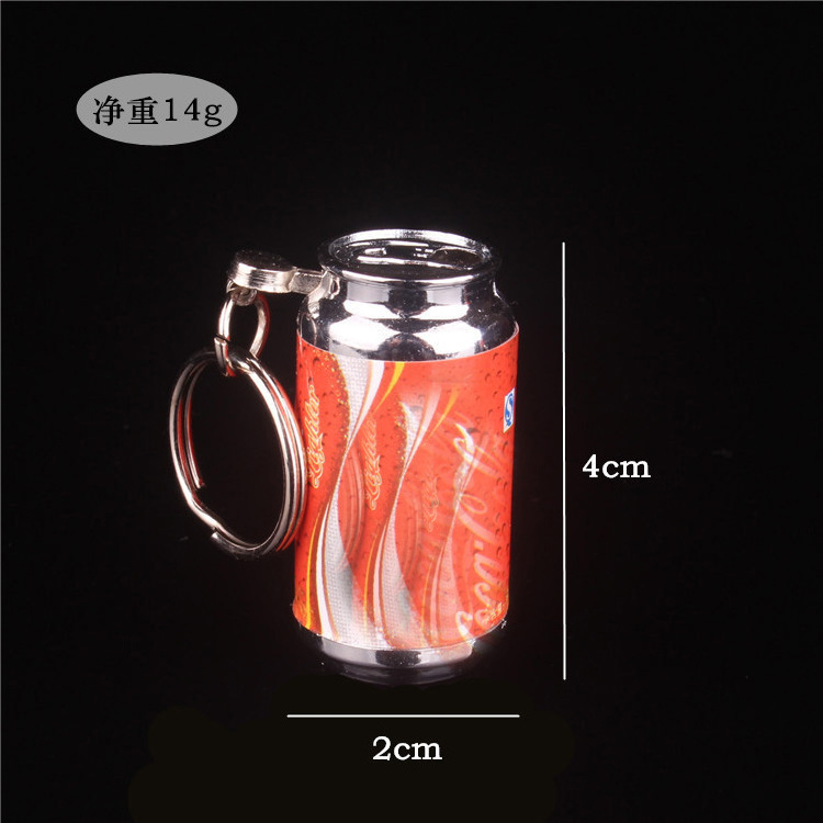 Creative Lighter Mini Cans Hanging Cigarette Lighter Keychain Refillable Gas Lighter