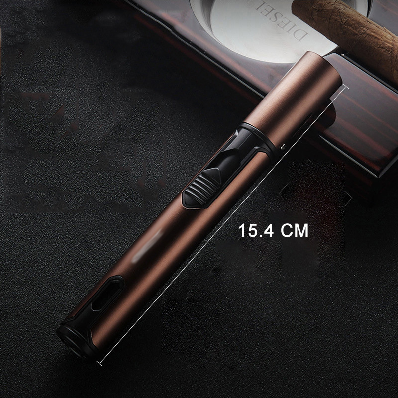 Best selling Wholesale  Metal torch cigarette jet lighters Gas Refillable BBQ CUSTOM LOGO OEM portable pen cigar lighter