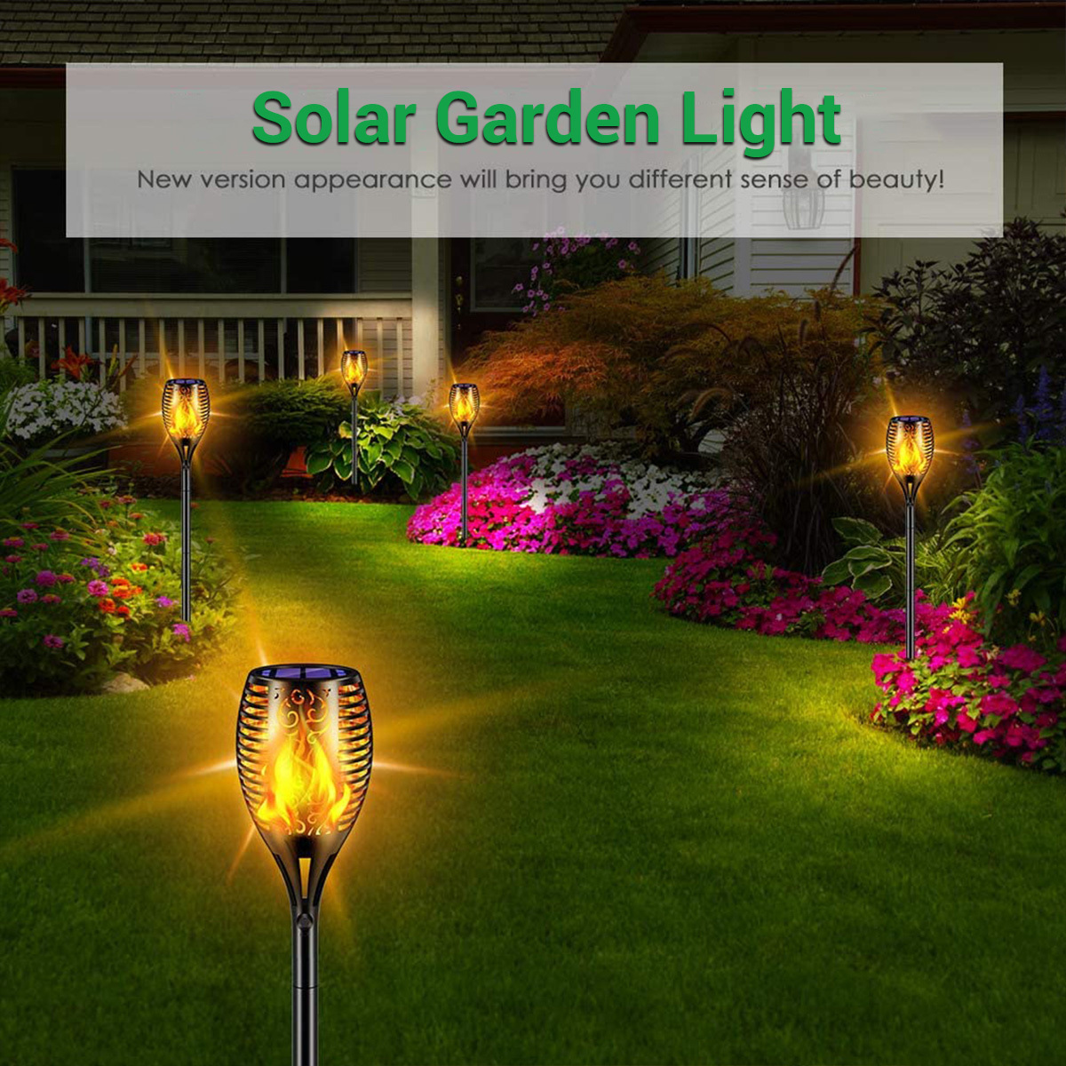 12led 33led Waterproof Portable Solar Garden Lights Flame Solar Garden Flame Lights Leds Solar Flame Light