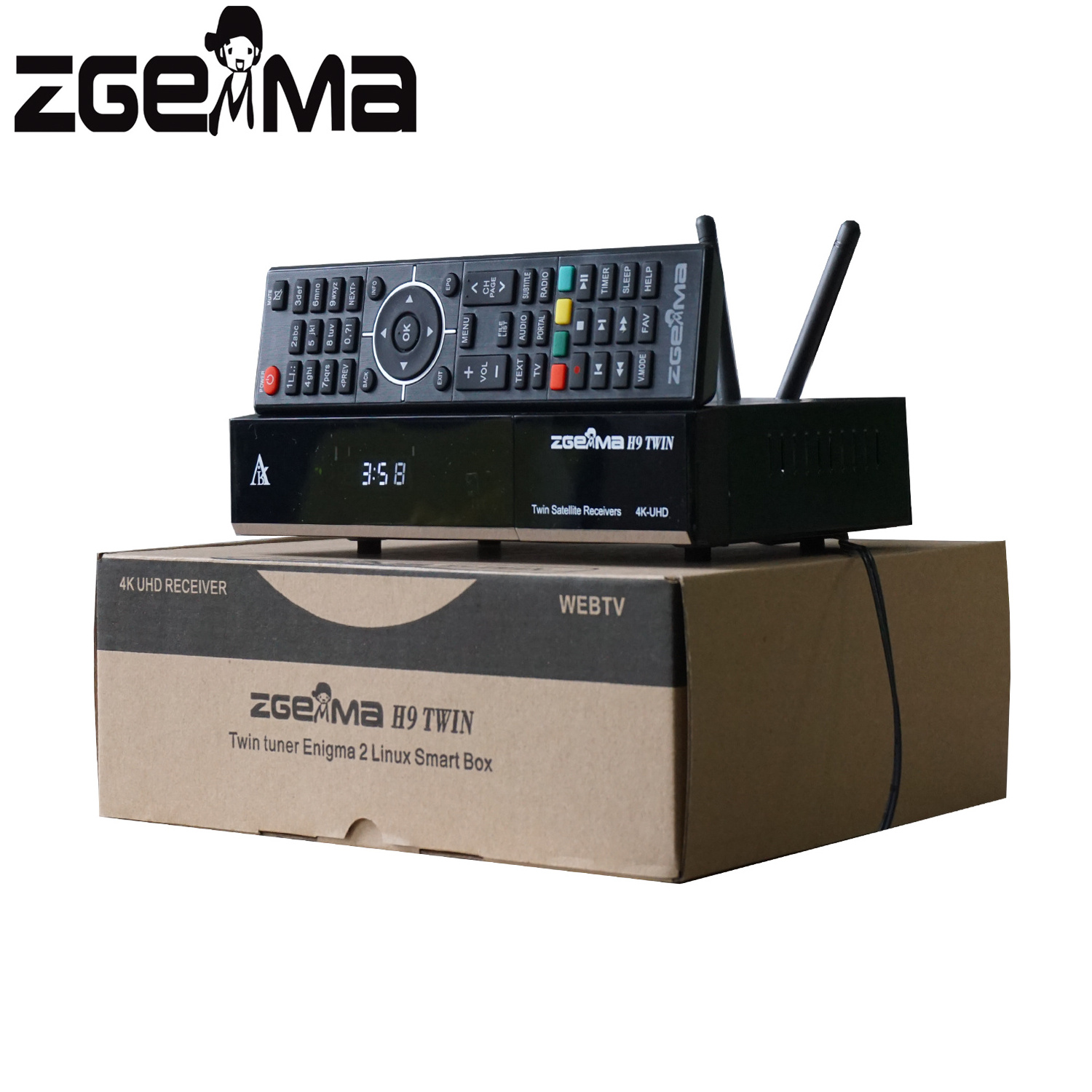 2*Ci Plus & 2* WiFi Linux OS Enigma2  Digital 4K UHD ZGEMMA H9 TWIN DVB-S2X+S2X Twin Tuners