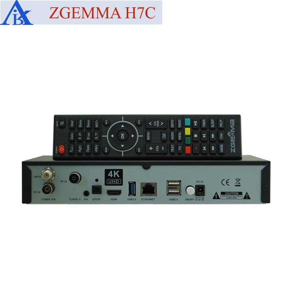 Super Wholesale Multistream Decoder&Media Player CI Plus Dual Core Linux OS ZGEMMA H7C DVB-S2/S2X+2*DVB-T2/C Triple Tuners