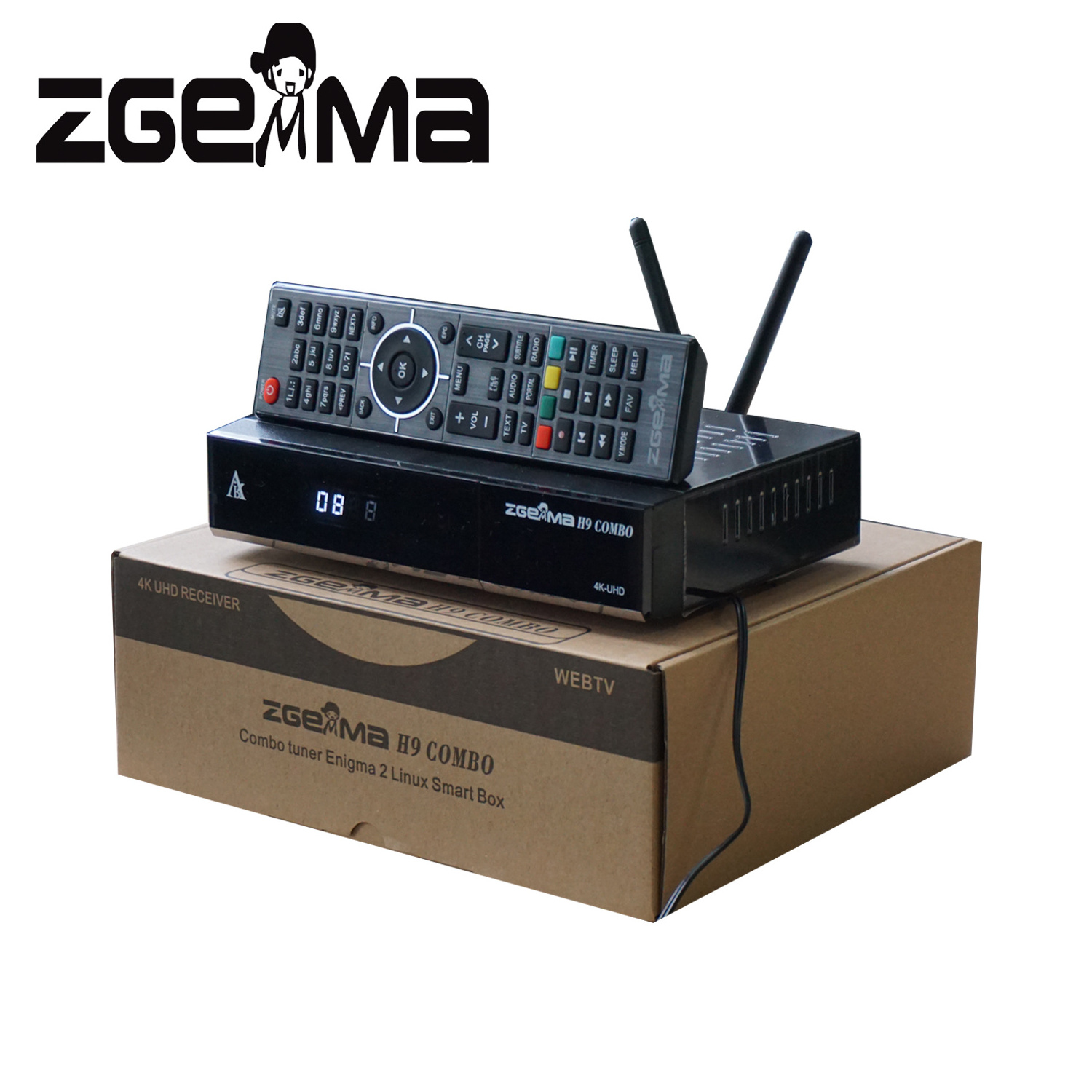 Ci Plus+ 2*WiFi Digital Linux OS E2 Dual Core ZGEMMA H9 COMBO 4K UHD Decoder DVB-S2X+T2/C Twin Tuners