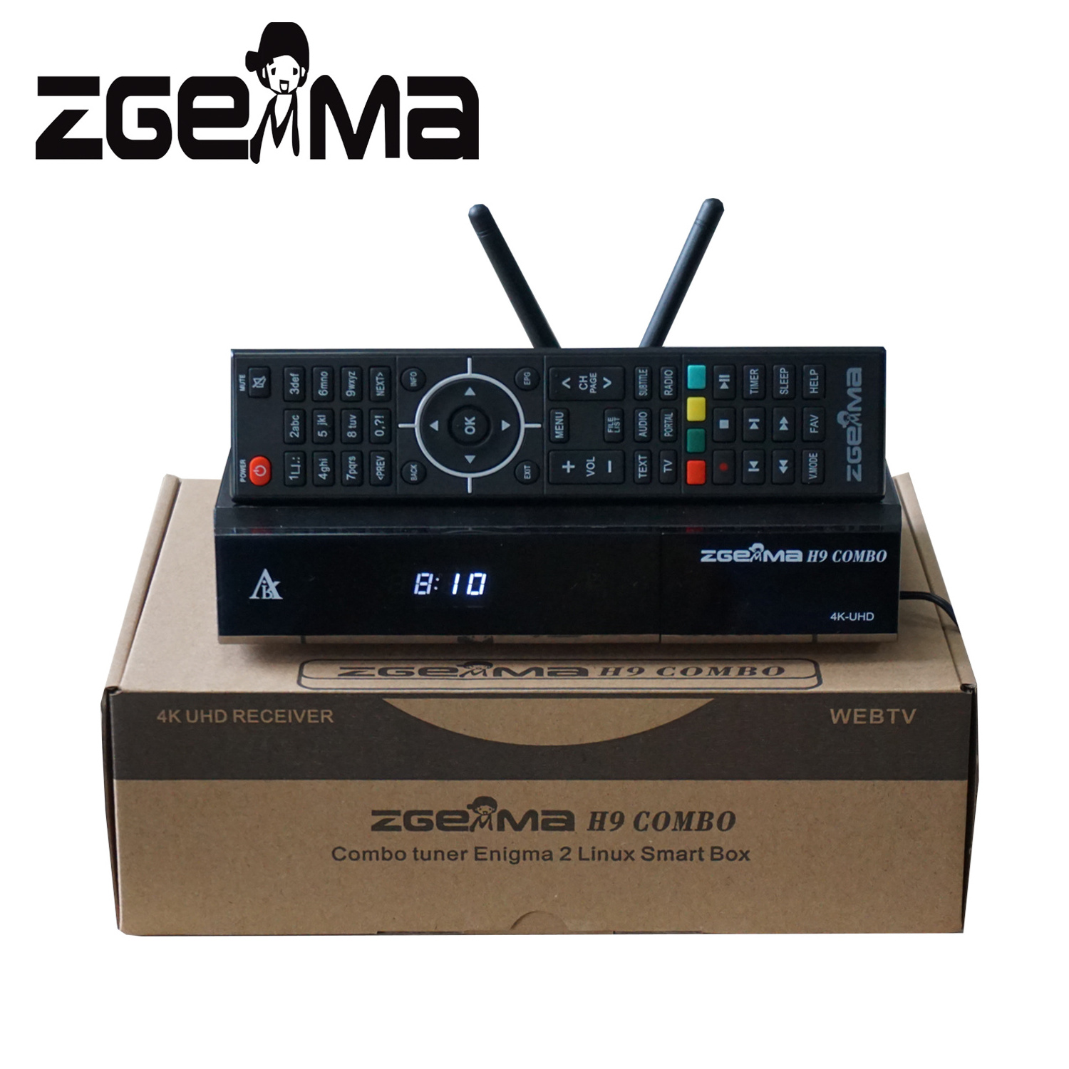 2*WiFi+Ci Plus Functions ZGEMMA H9 COMBO Linux OS Dual Core Decoder & Receiver DVB-S2X+T2/C Twin Tuners