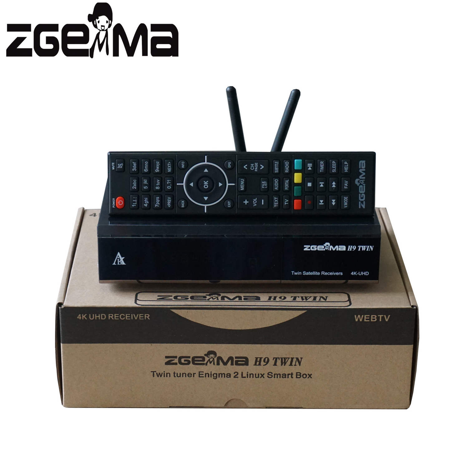 Full Stock-New 4K UHD Set Top Box ZGEMMA H9 TWIN Linux OS E2 Dual Core Ci+ Satellite Receiver DVB-S2X+S2X Twin Tuners