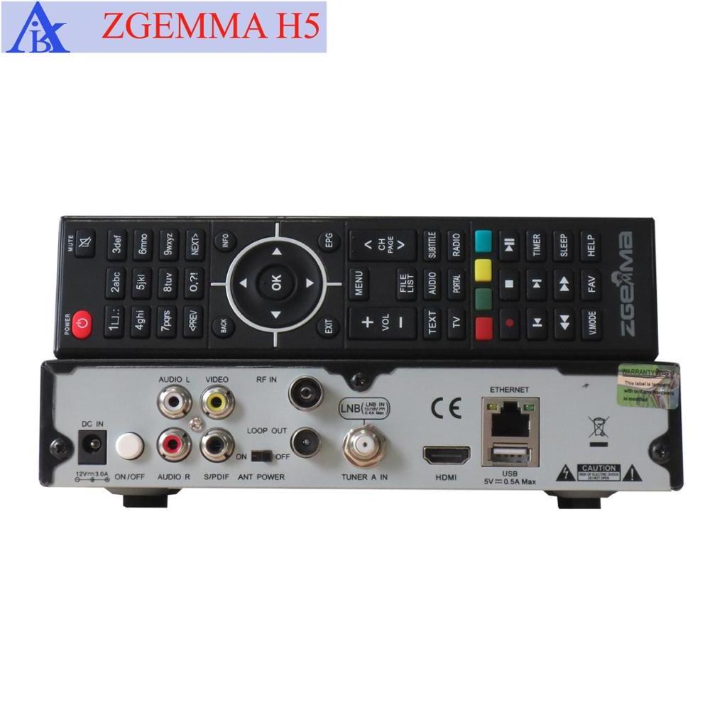 Italy Hot Sale ZGEMMA H5 HDTV & Combo Receiver Linux OS Enigma2 Digital DVB-S2+T2/C Twin Tuners With HEVC/H.265