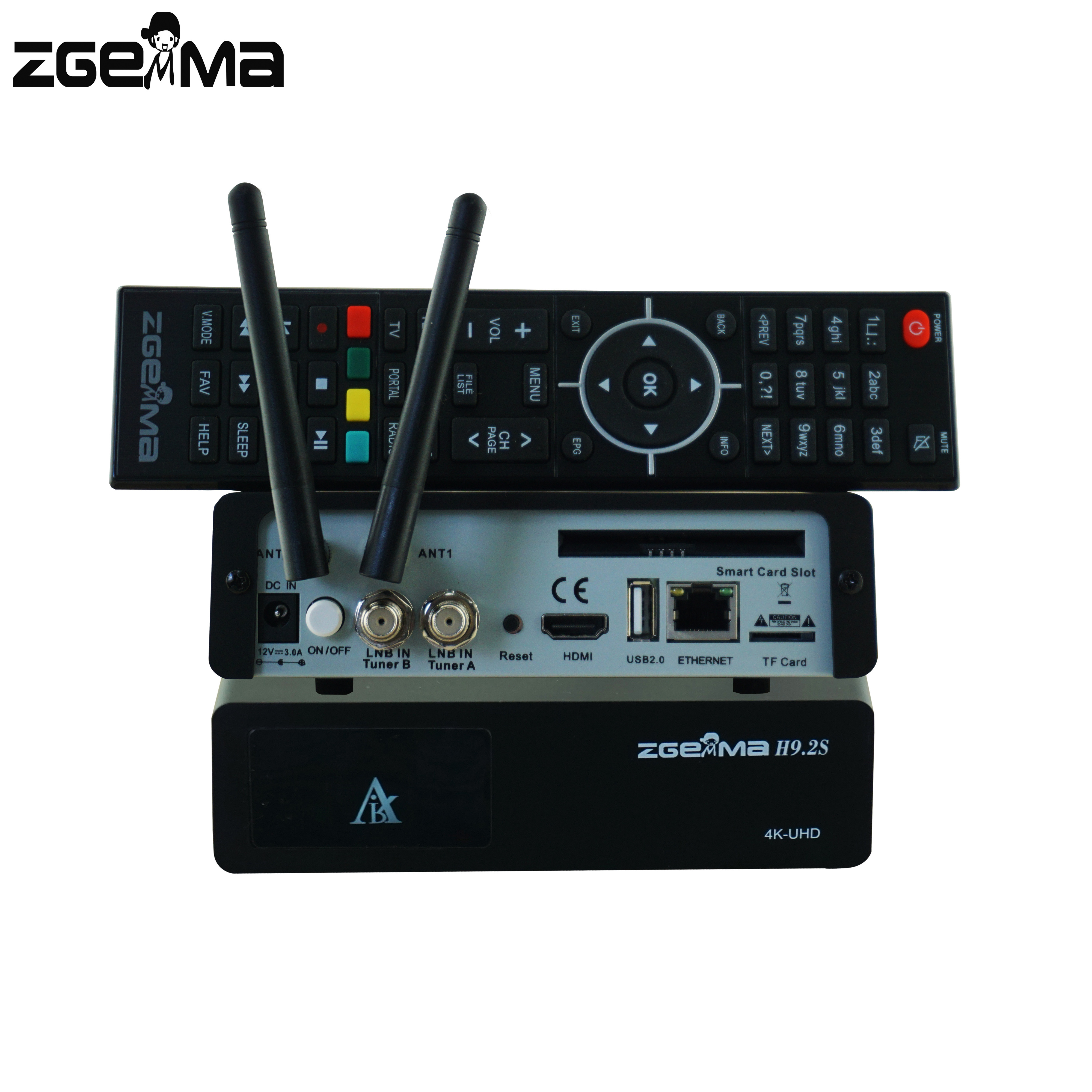 Official Software Version Linux OS Enigma2 Dual Core DVB-S2X+S2X Twin Tuners 4K UHD Receiver ZGEMMA H9.2S