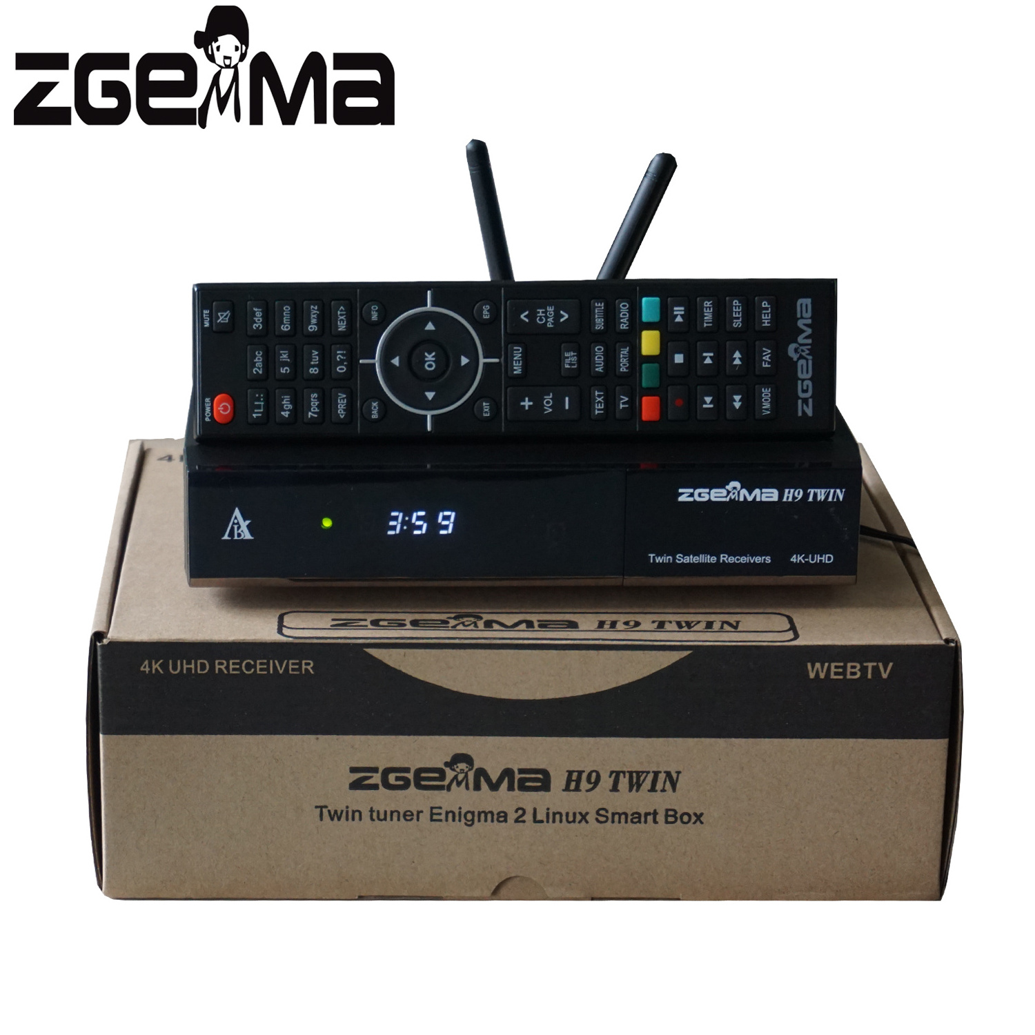 2*Ci Plus & 2* WiFi Linux OS Enigma2  Digital 4K UHD ZGEMMA H9 TWIN DVB-S2X+S2X Twin Tuners