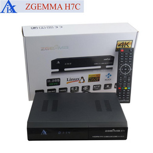 Super Wholesale Multistream Decoder&Media Player CI Plus Dual Core Linux OS ZGEMMA H7C DVB-S2/S2X+2*DVB-T2/C Triple Tuners