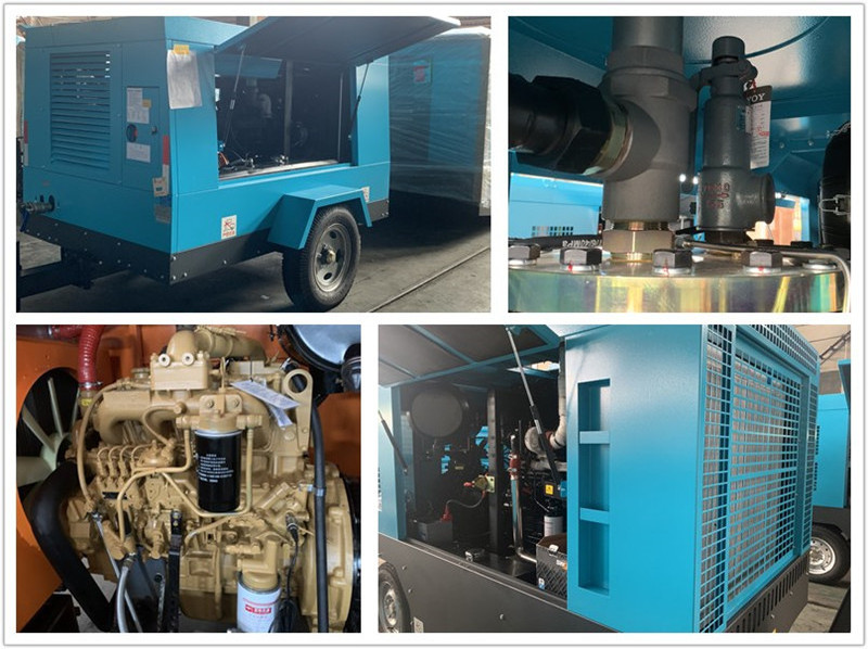 Airstone brand diesel engine drive 536 CFM 190PSI compressrue diesel mobile air compressor for drilling work