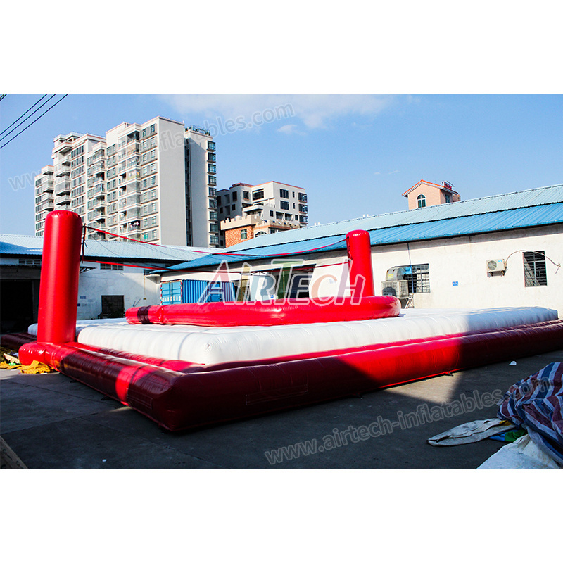 Summer outdoor sports game, inflatable volleyball court with trampoline