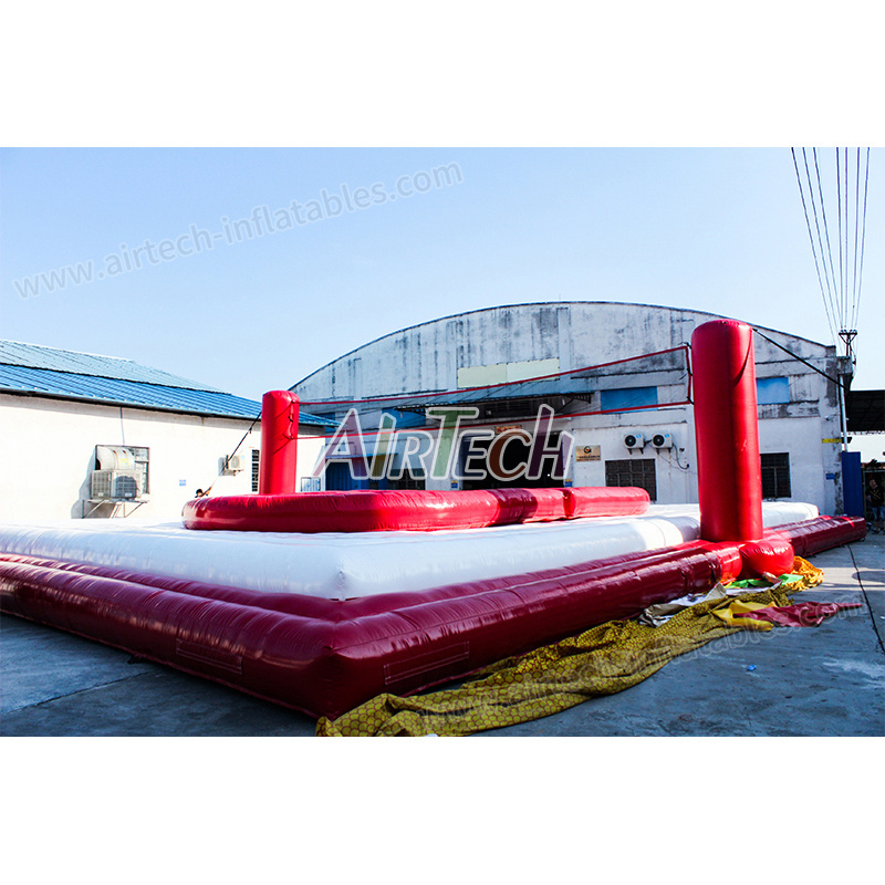 Summer outdoor sports game, inflatable volleyball court with trampoline